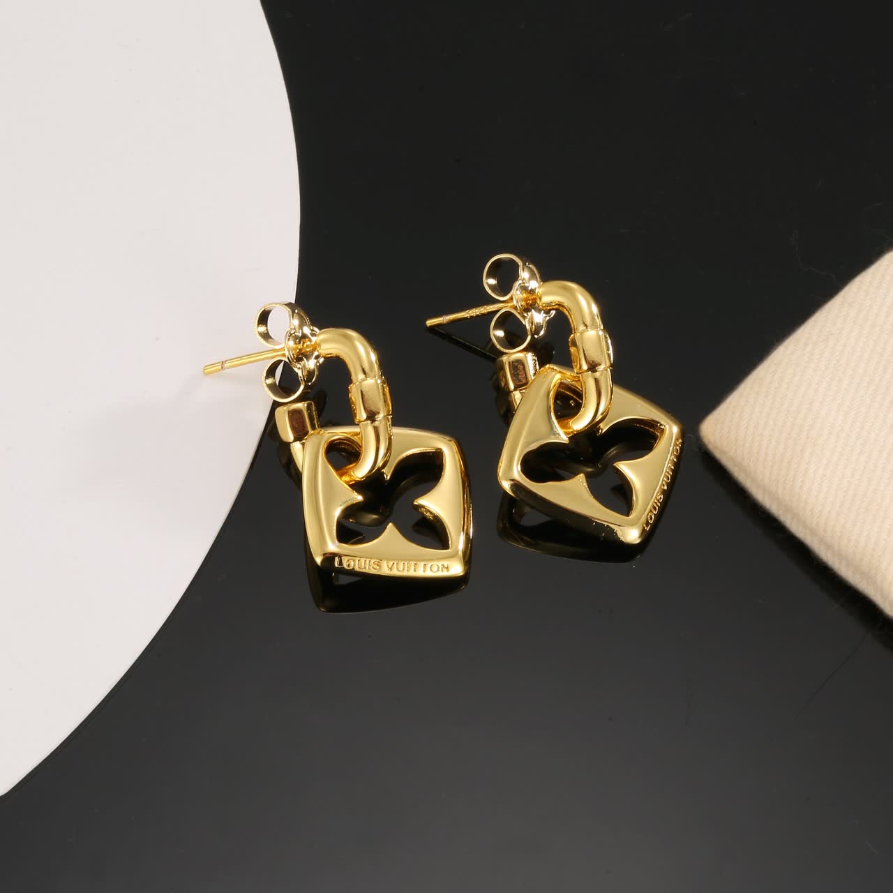 Louis Vuitton Gold Tone Earrings